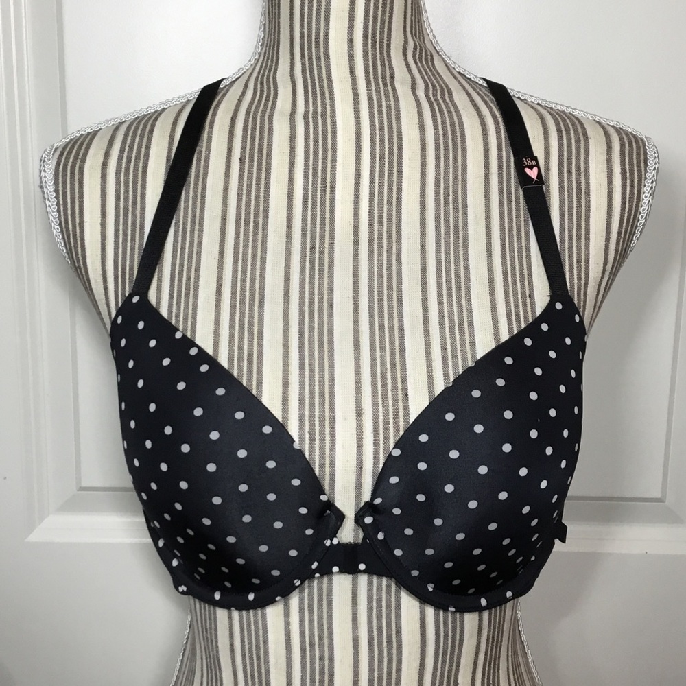 Victoria Secret Racerback Demi Bra, Black/White, 38B - NWT!